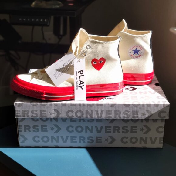 Converse Unisex Comme des Garçons PLAY (NEW w/tags and box) - Picture 2 of 8